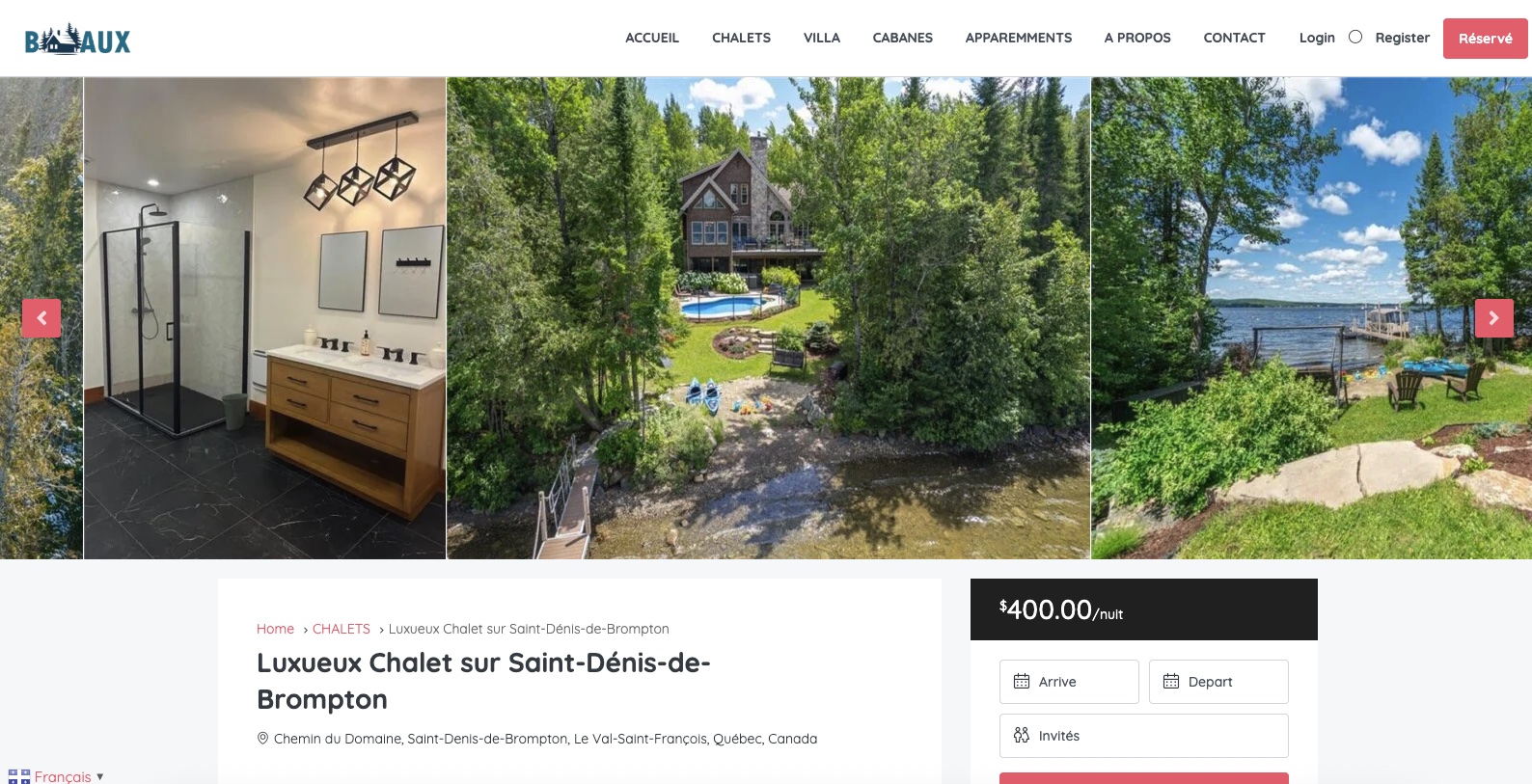 The false chalet rented on the site of fraudsters by the family of Ms. Bouffard. This was for rent for only $ 400 per night.